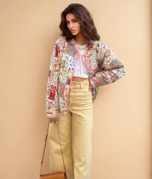 Adèle | Patchwork Pattern Printed Jacket