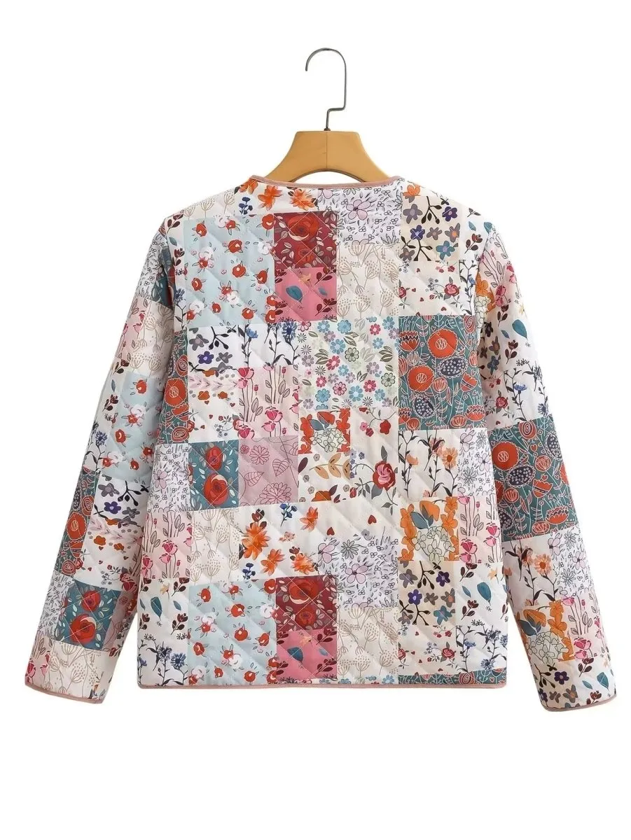 Adèle | Patchwork Pattern Printed Jacket