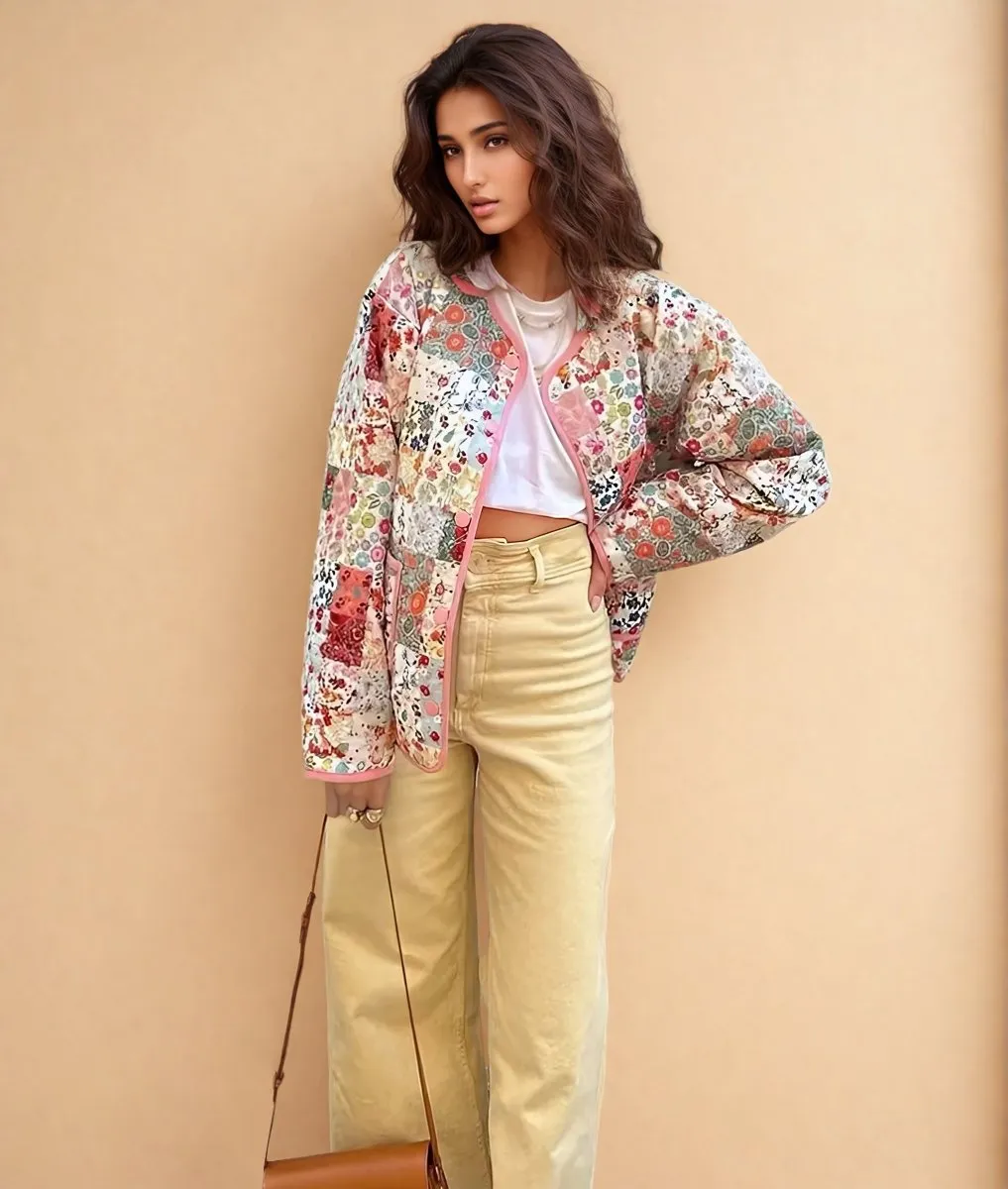 Adèle | Patchwork Pattern Printed Jacket