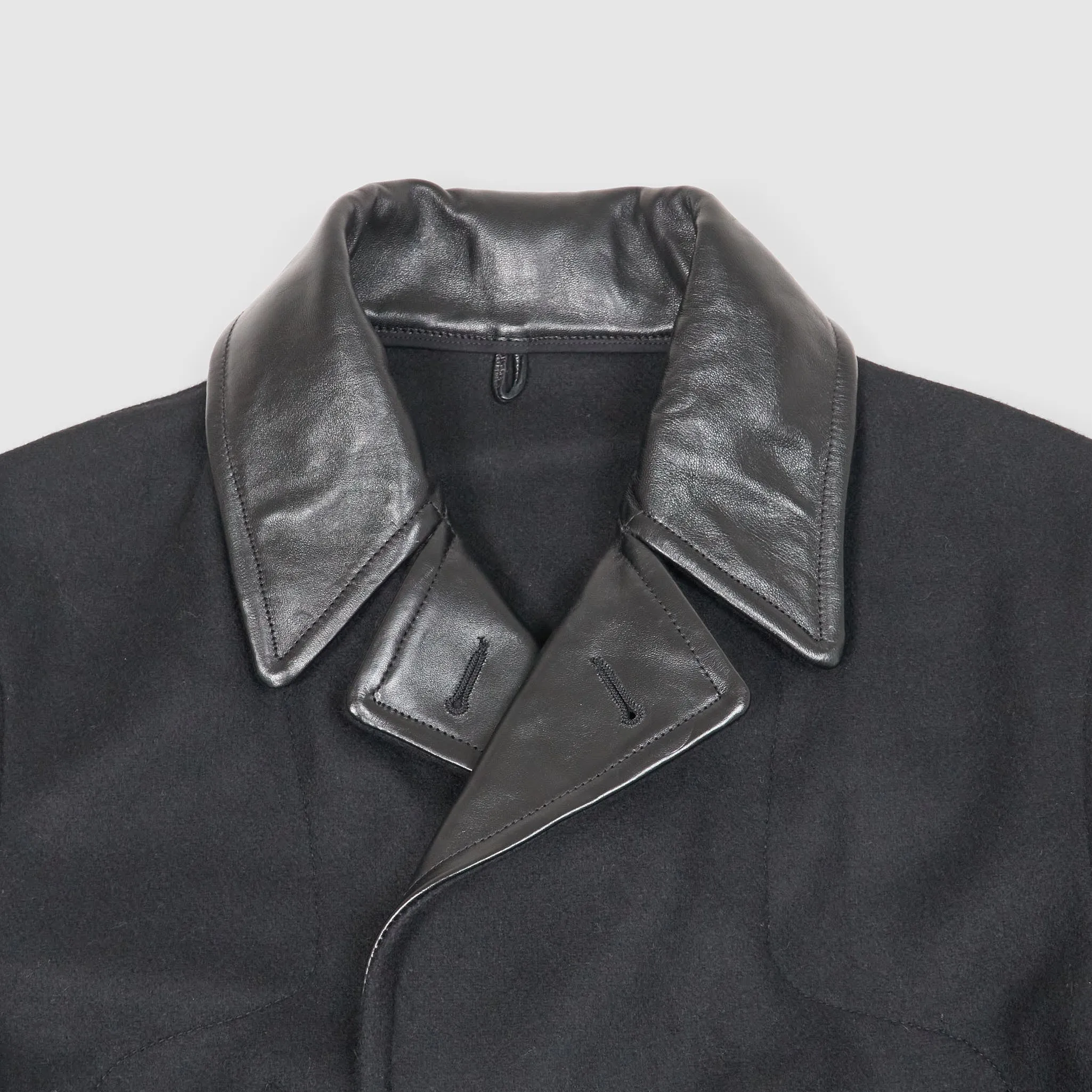 Black Sign Gaucho Leather/WoolCoat