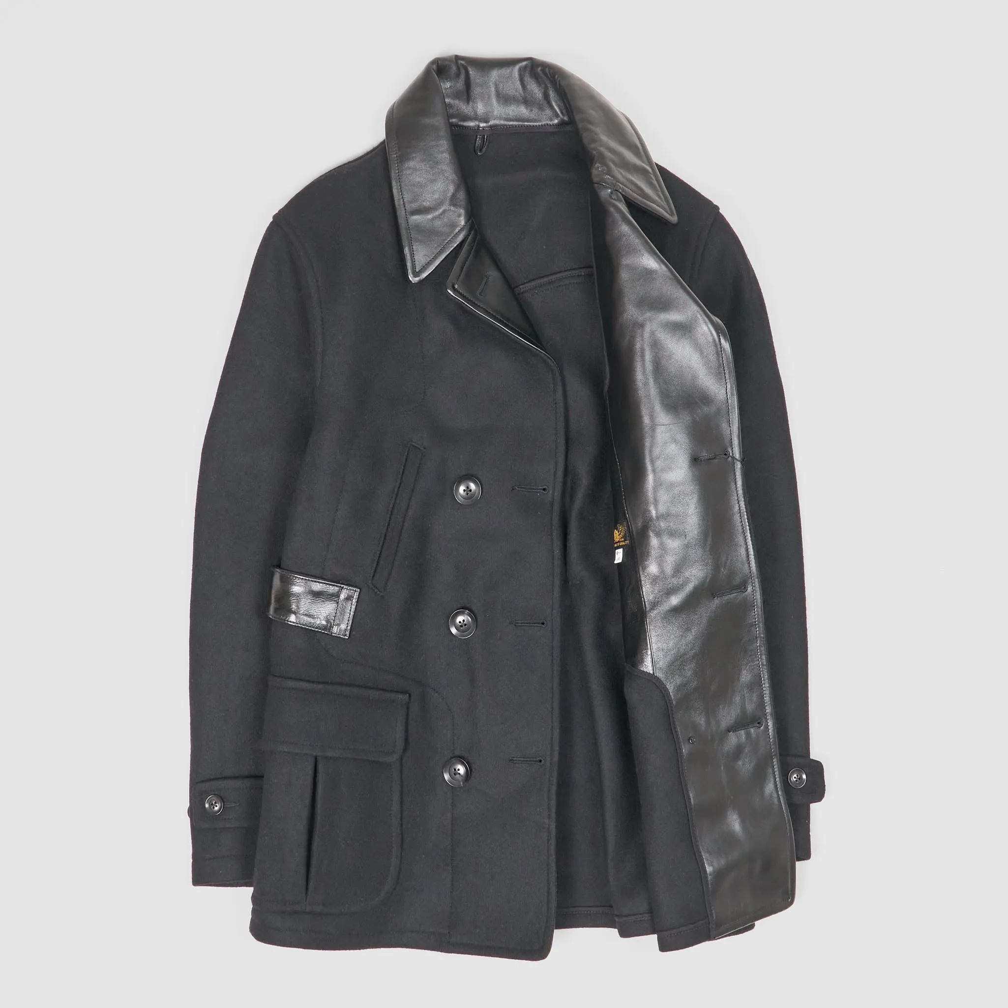 Black Sign Gaucho Leather/WoolCoat