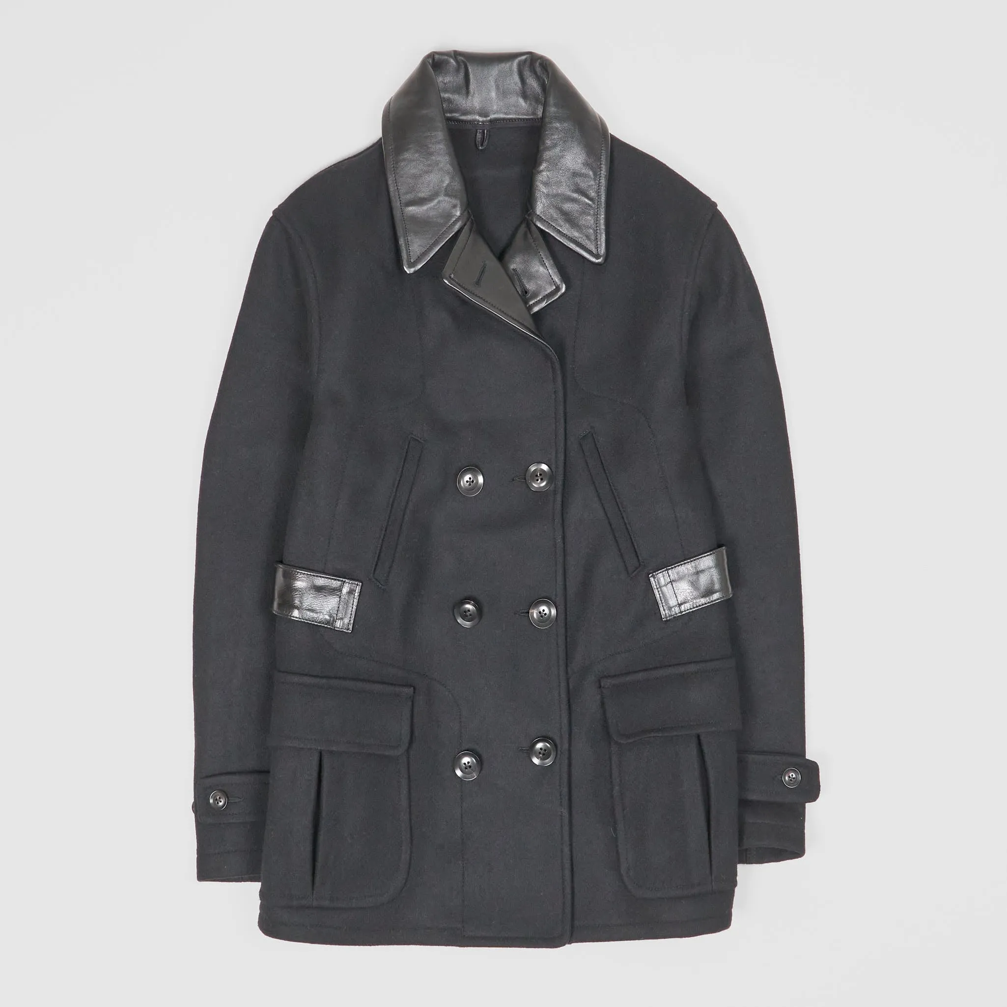 Black Sign Gaucho Leather/WoolCoat