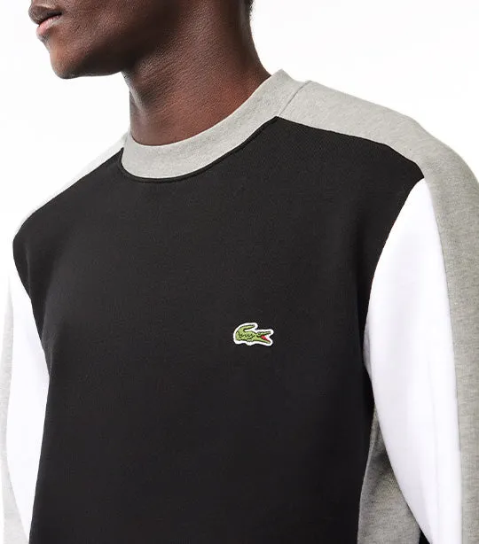 Brushed Fleece Colorblock Sweatshirt Black/Silver Chine/White