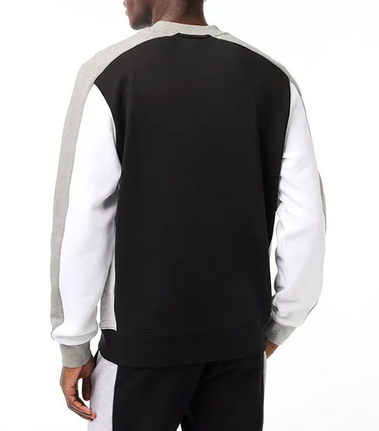 Brushed Fleece Colorblock Sweatshirt Black/Silver Chine/White