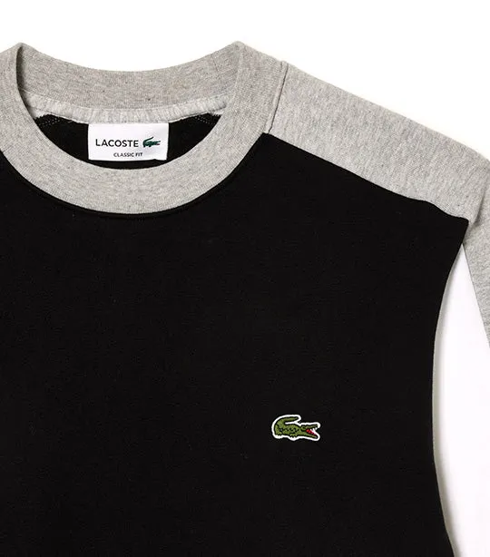 Brushed Fleece Colorblock Sweatshirt Black/Silver Chine/White