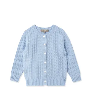 Cashmere Cable Cardigan Cornflower Blue