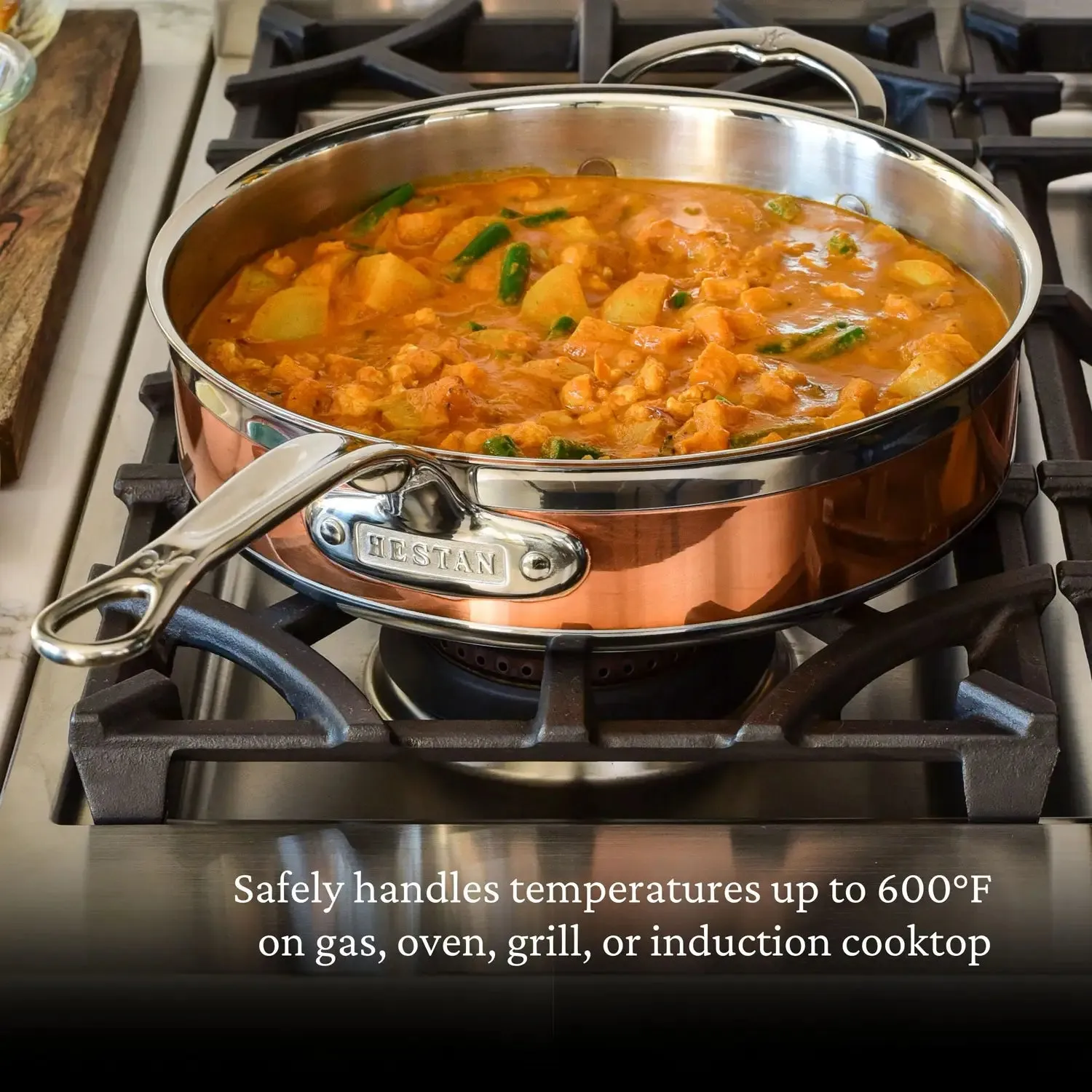 Copper Induction Sauté with Lid, 3.5-Quart