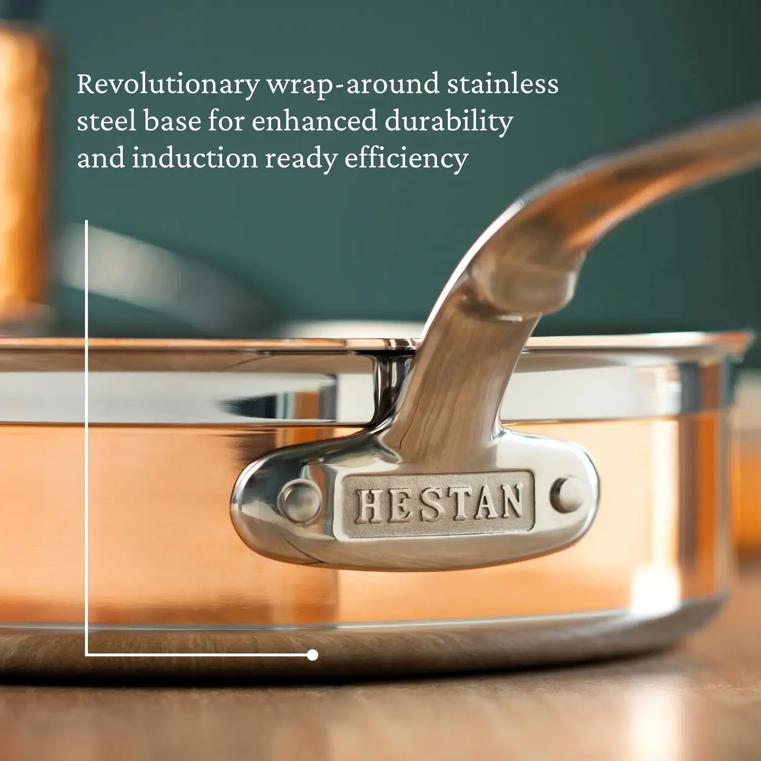 Copper Induction Sauté with Lid, 3.5-Quart