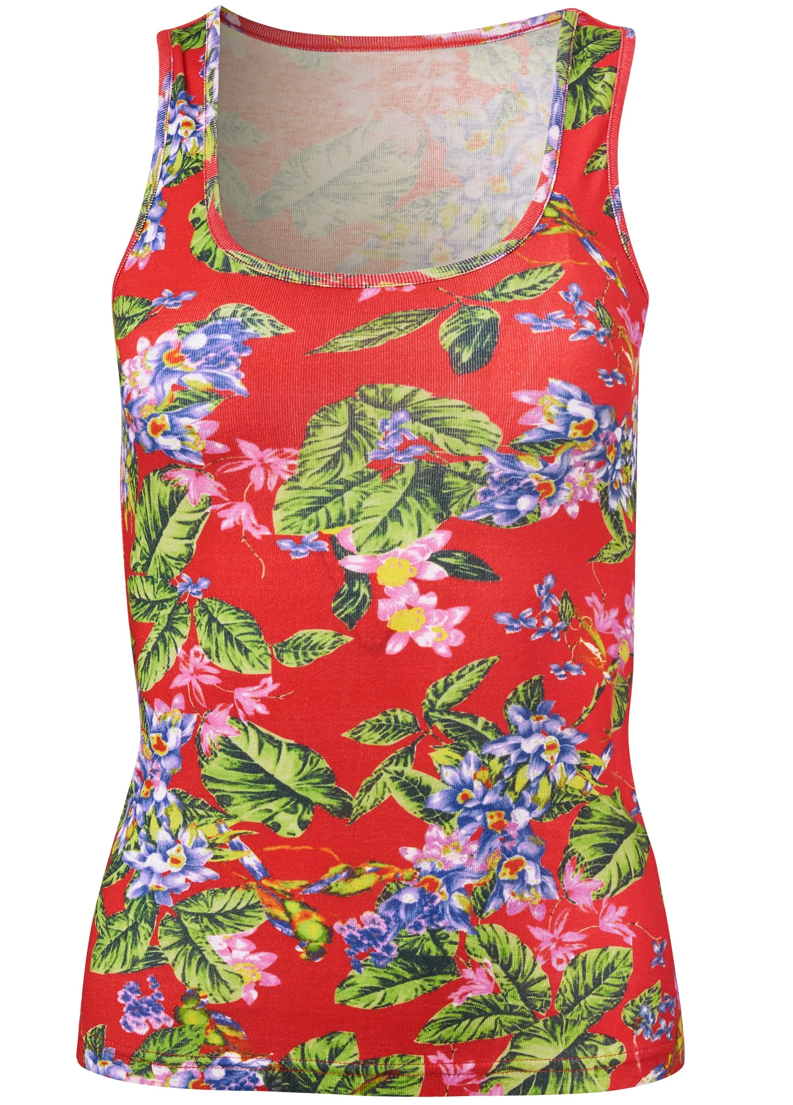 Desert Palm Printed Tank - Red Multi