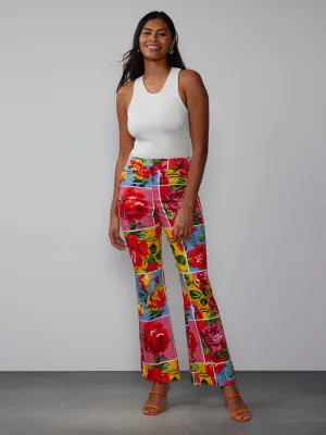 Floral Patchwork Bootcut Pant