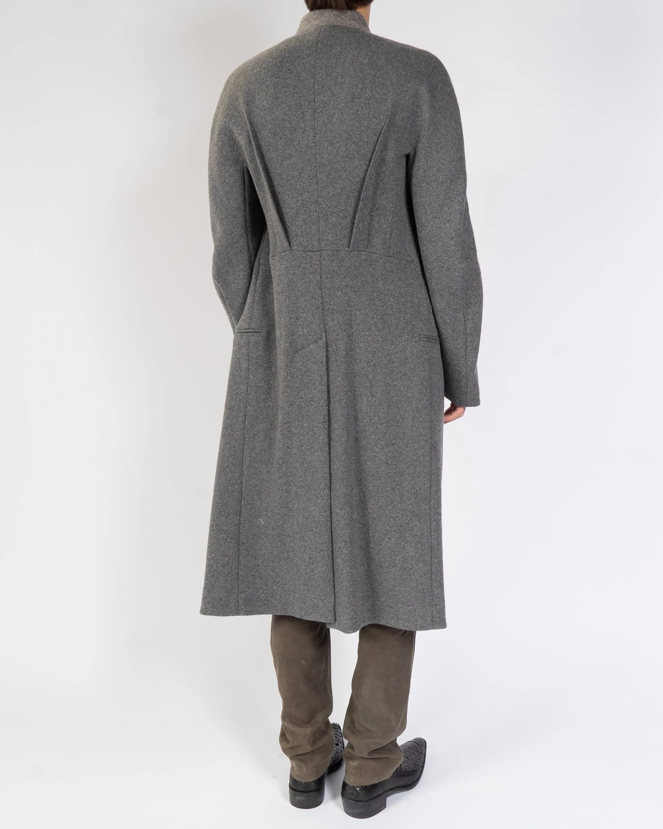 FW14 Grey Knit Raglan Overcoat