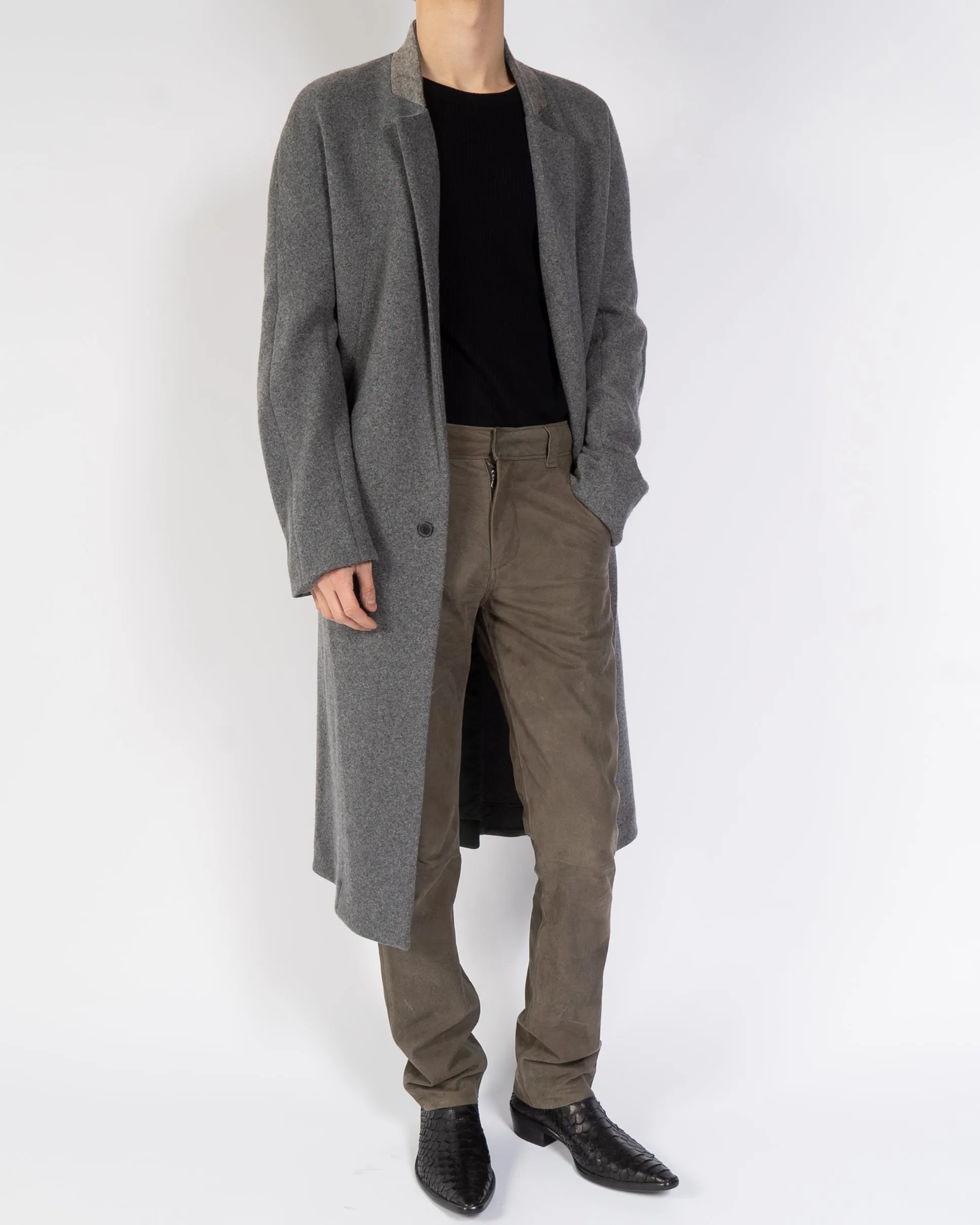 FW14 Grey Knit Raglan Overcoat