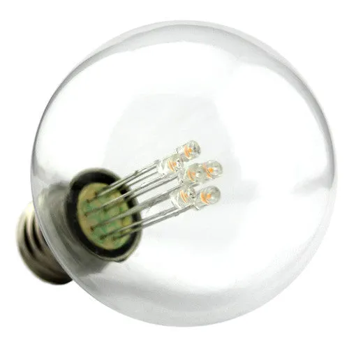 G50 LED Patio Lights - Glass Bulb - E-17 - Warm White - Single