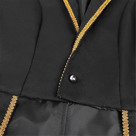 Gothic Tailcoat Jacket for Men Circus Ringmaster Costume Halloween Cosplay Tuxedo