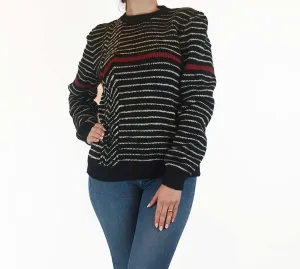 Handmade black and white striped jumper fits size 10