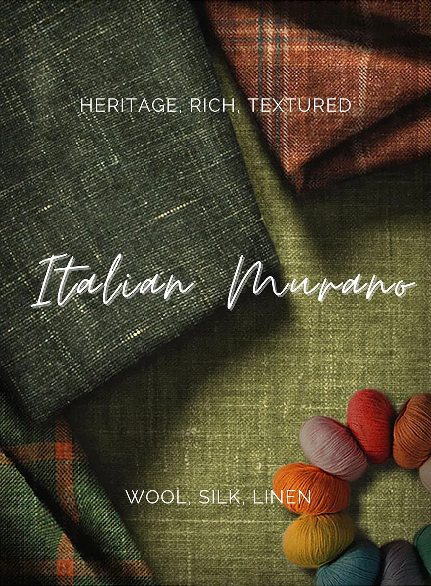 Italian Murano Leopo Blue Wool Linen Jacket
