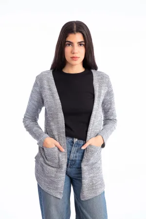 Knitted Pattern Cardigan With Side Pockets - Kady