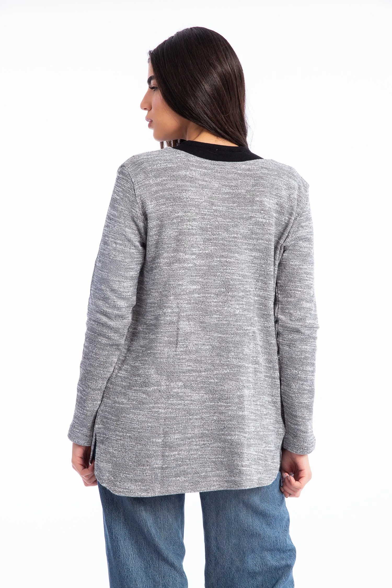 Knitted Pattern Cardigan With Side Pockets - Kady