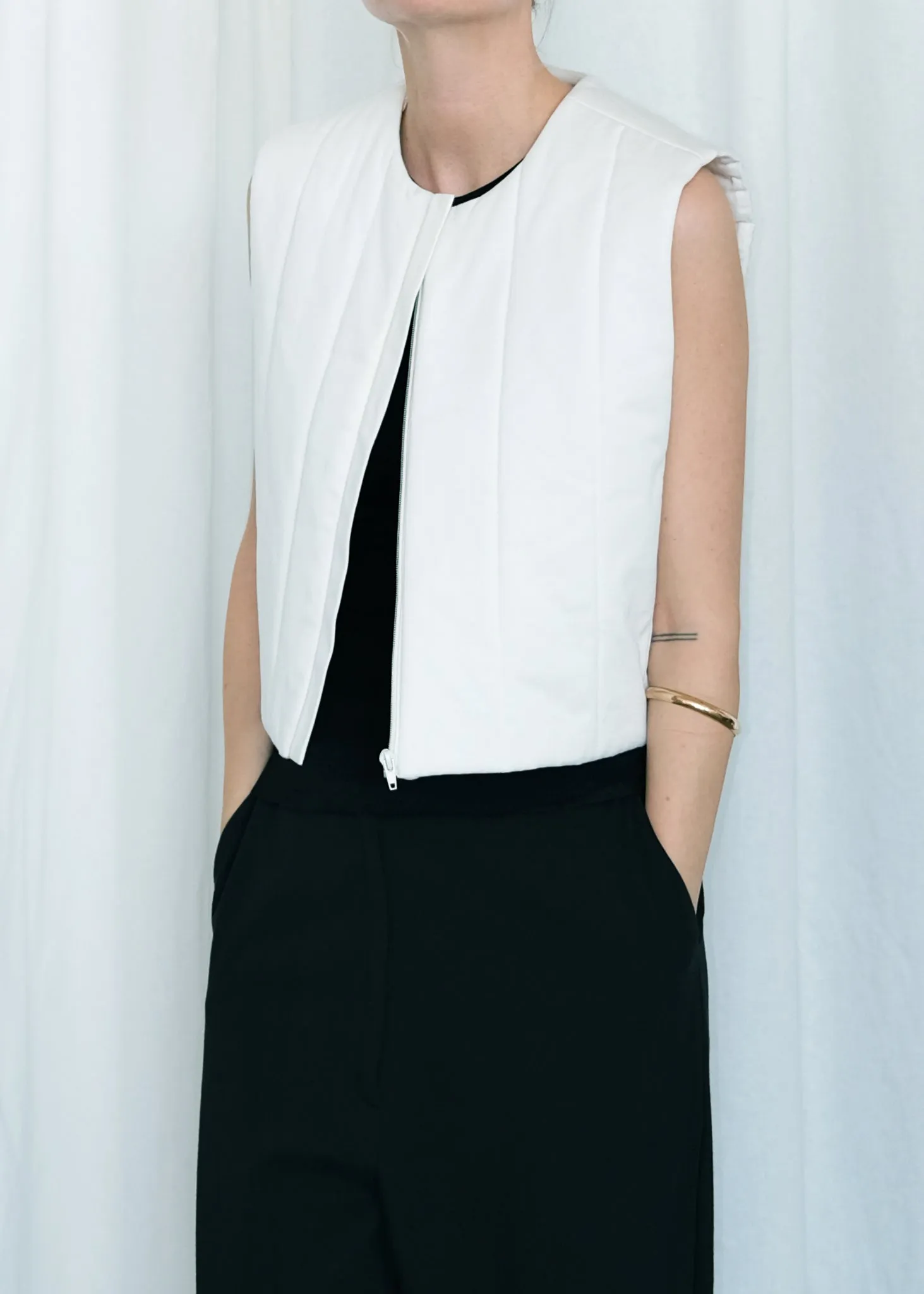 Laana Quilted Vest Ivory