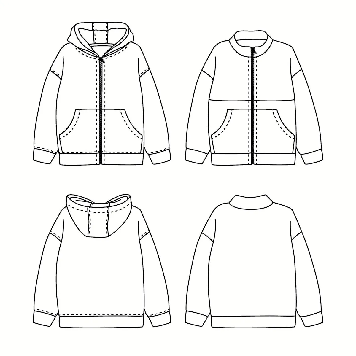 LIVERPOOL zip-up sweatshirt - 3/12y - PDF Sewing Pattern