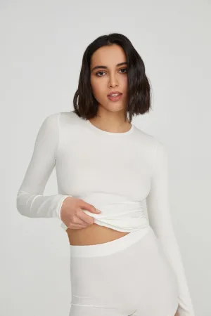 Long-sleeve micromodal t-shirt