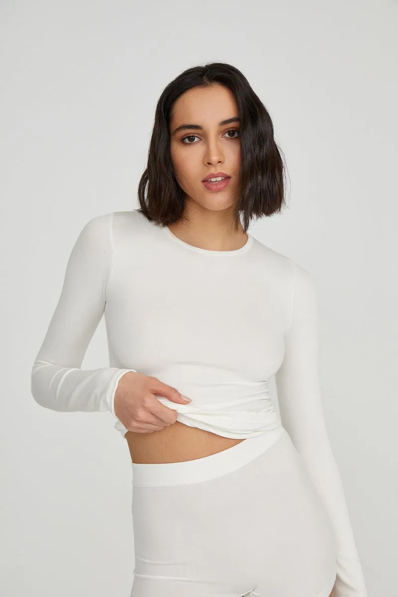 Long-sleeve micromodal t-shirt