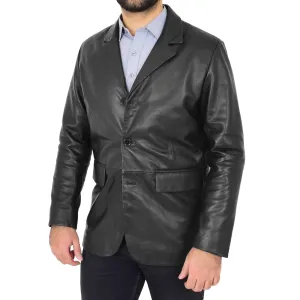 Mens Leather Blazer Real Lambskin Jacket Dinner Suit Style Coat Dean Black