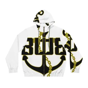 Men's White Full-Zip Hoodie