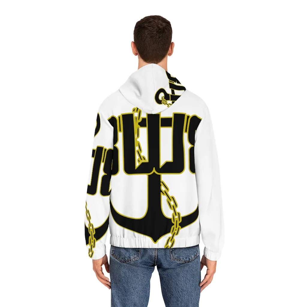 Men's White Full-Zip Hoodie