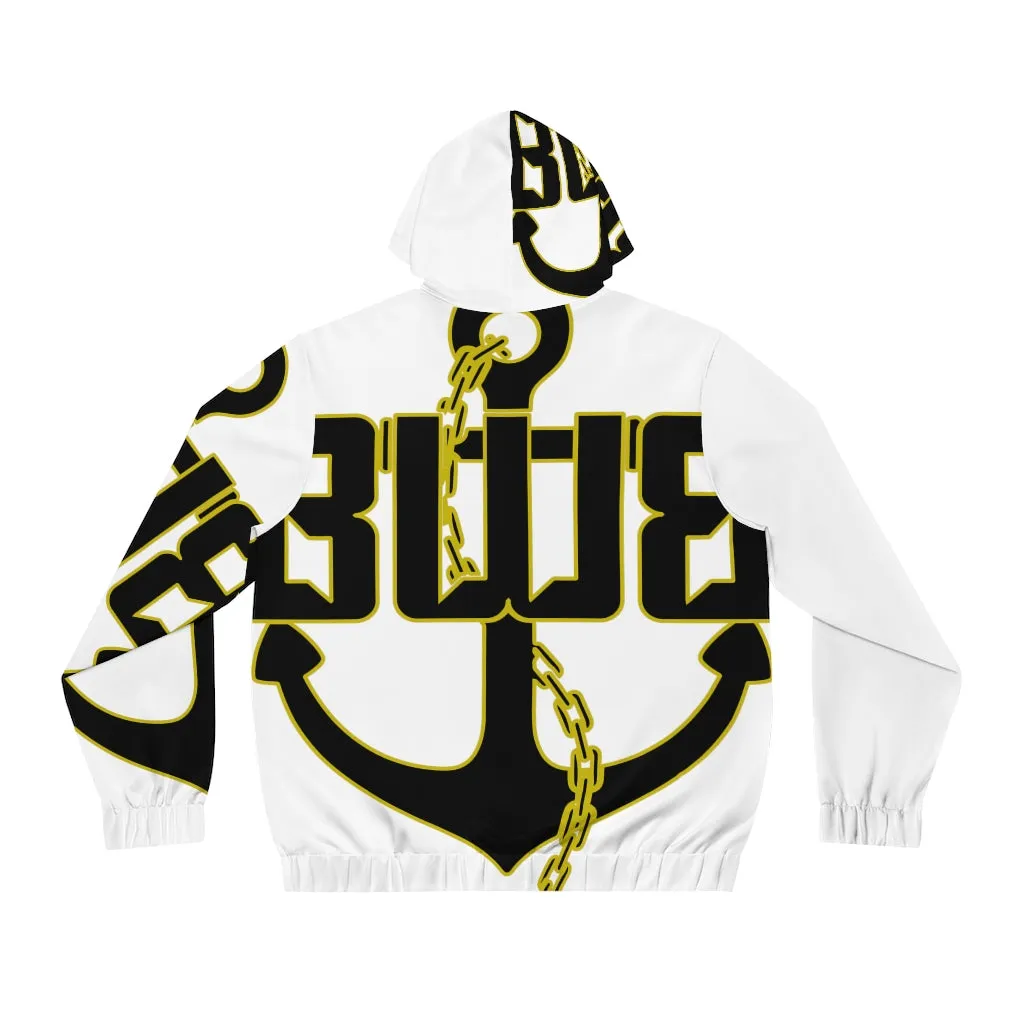Men's White Full-Zip Hoodie