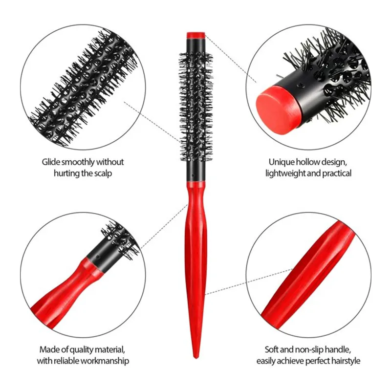 Mini Men Women Nylon Bristles Curly Hair Brush