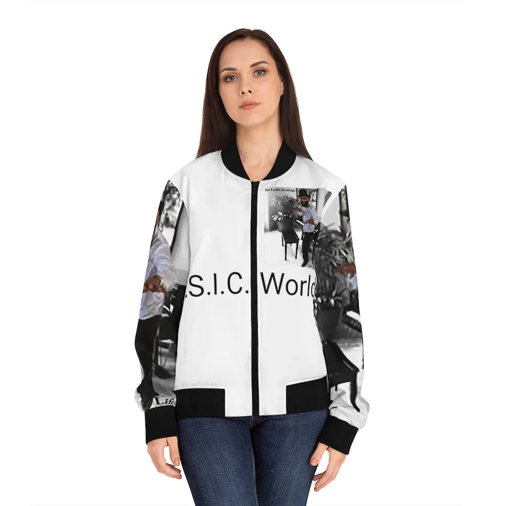 M.U.S.I.C. World HQ  Album Cover Series Women's Bomber Jacket (AOP)