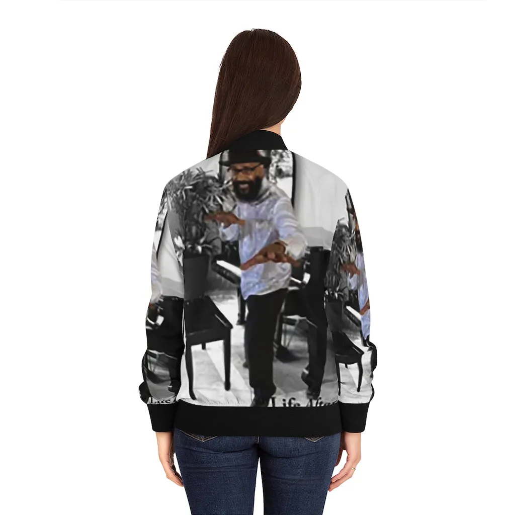 M.U.S.I.C. World HQ  Album Cover Series Women's Bomber Jacket (AOP)