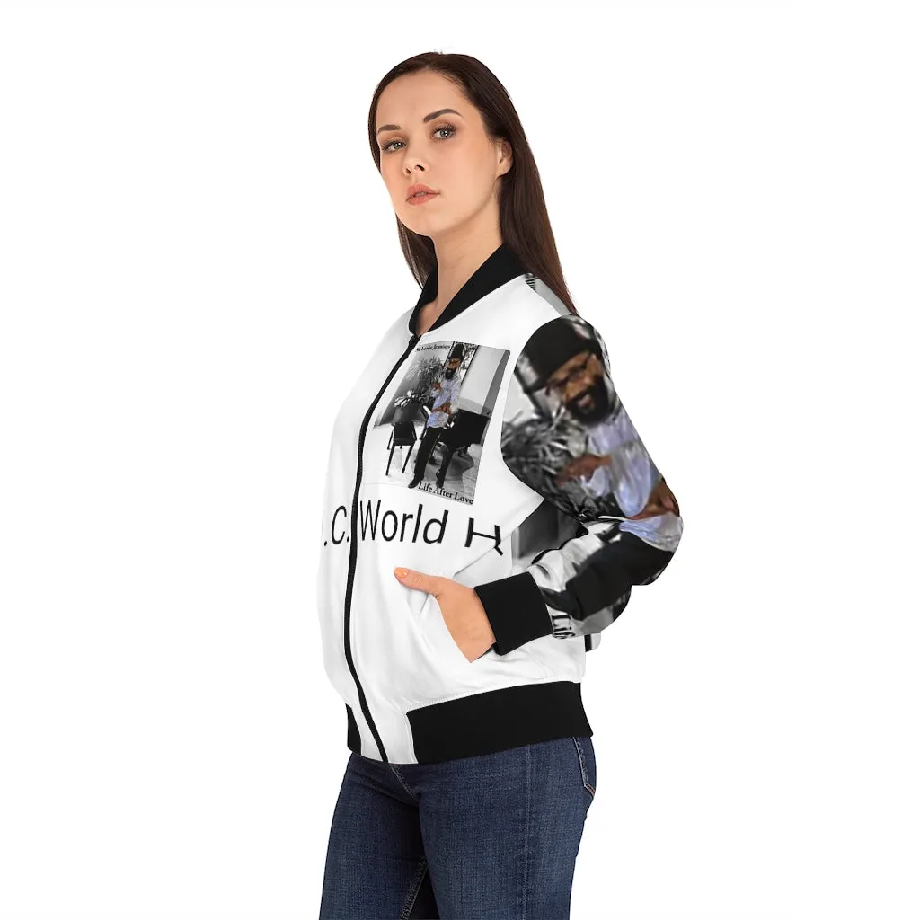 M.U.S.I.C. World HQ  Album Cover Series Women's Bomber Jacket (AOP)