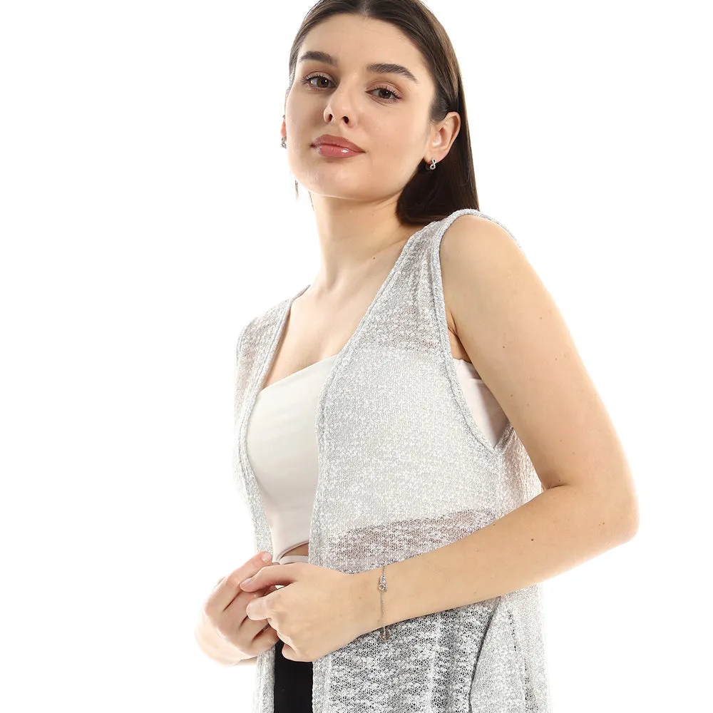 Patterned Slip On Cotton Cardigan - Kady