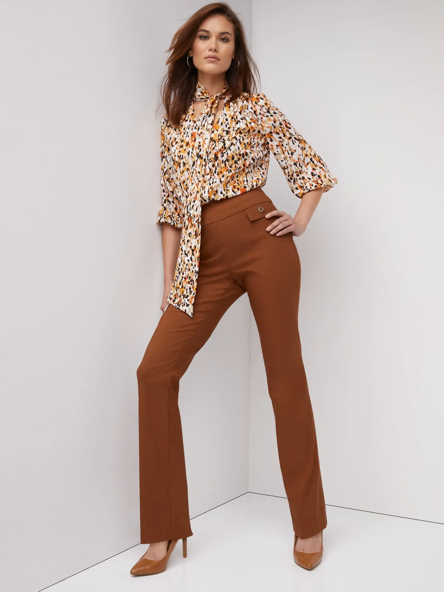 Petite Whitney High-Waisted Pull-On Bootcut Pant