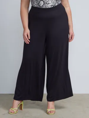 Plus Knit Wide Leg Pants