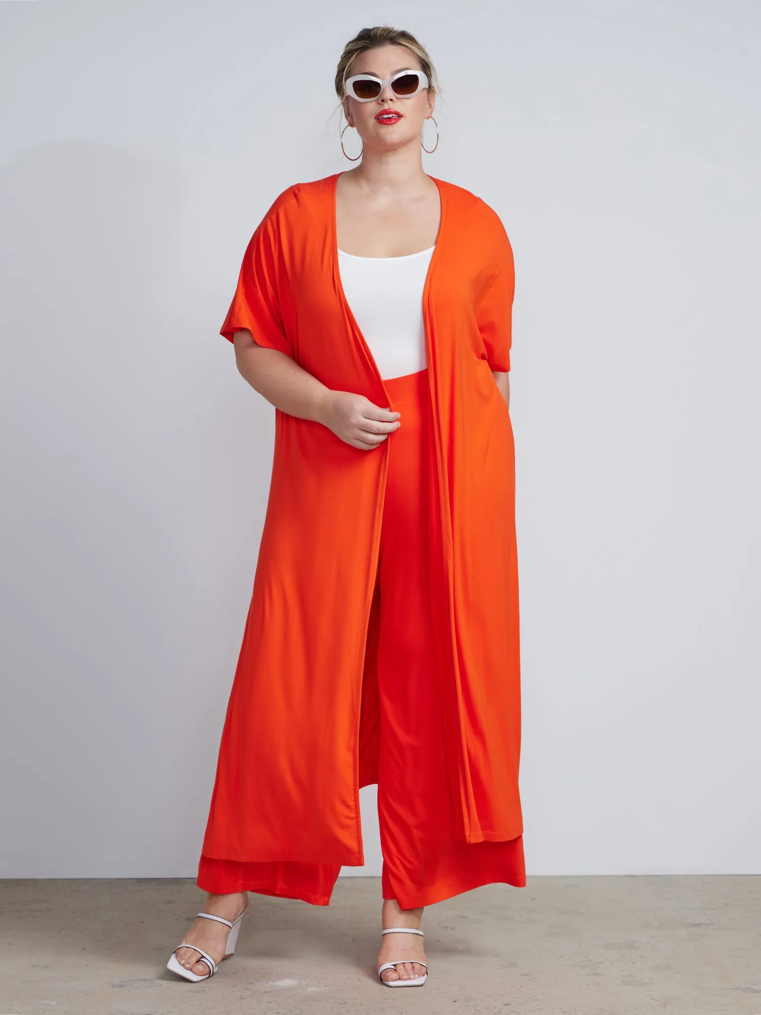 Plus Knit Wide Leg Pants