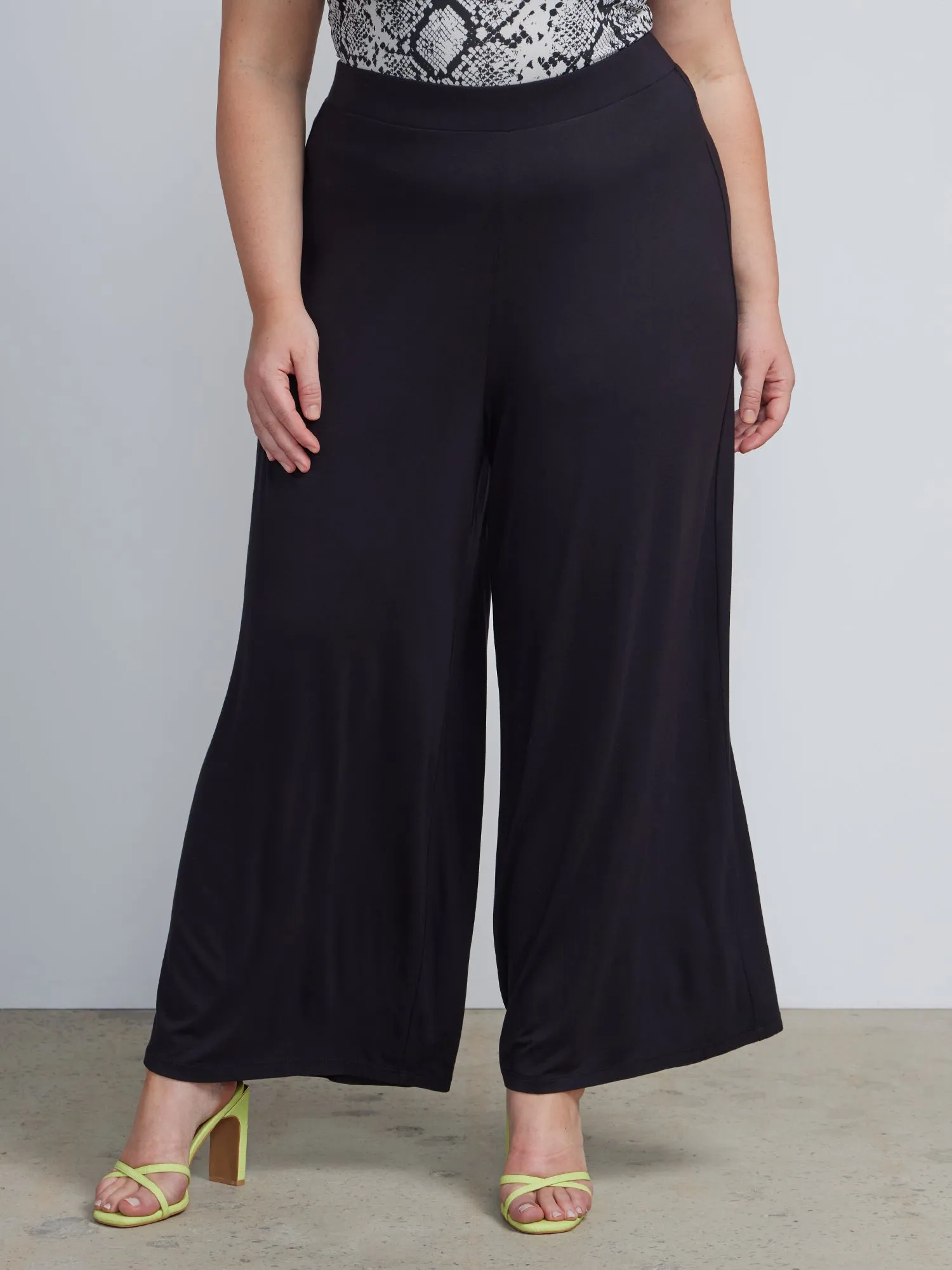 Plus Knit Wide Leg Pants