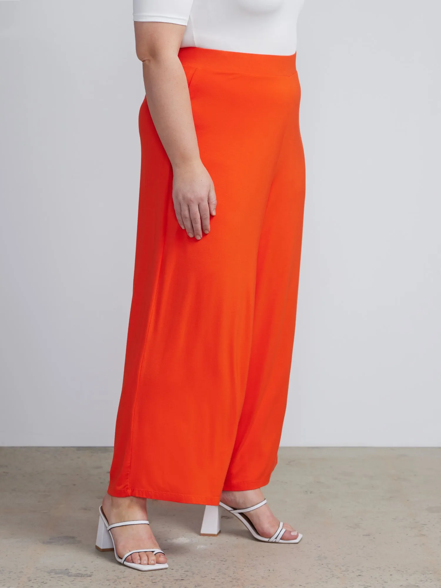 Plus Knit Wide Leg Pants