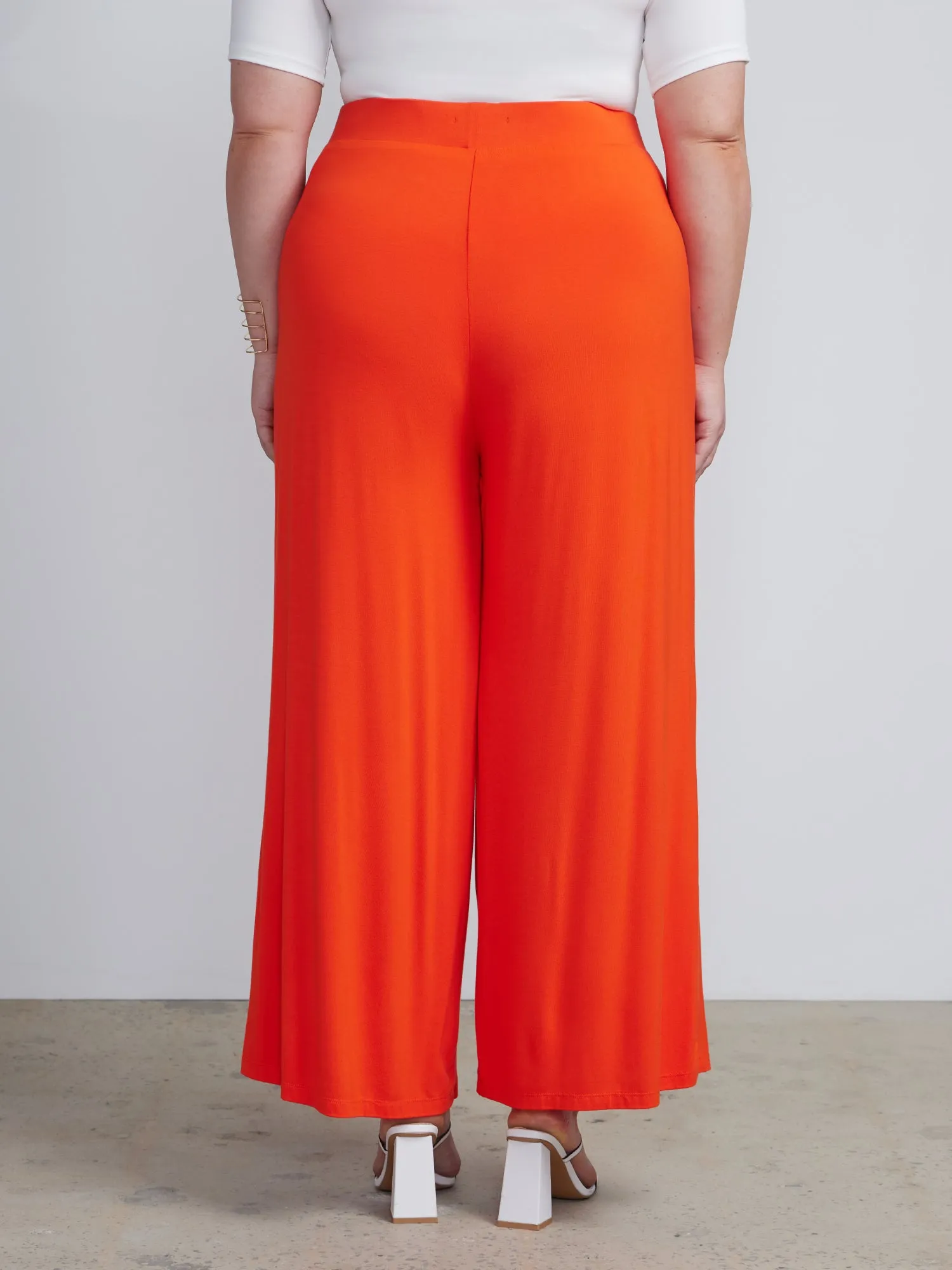 Plus Knit Wide Leg Pants