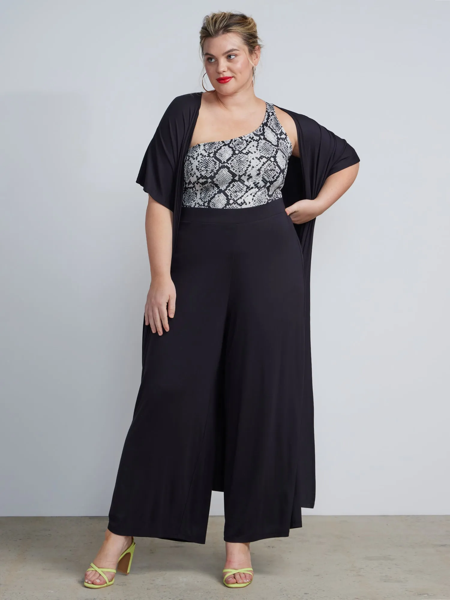 Plus Knit Wide Leg Pants