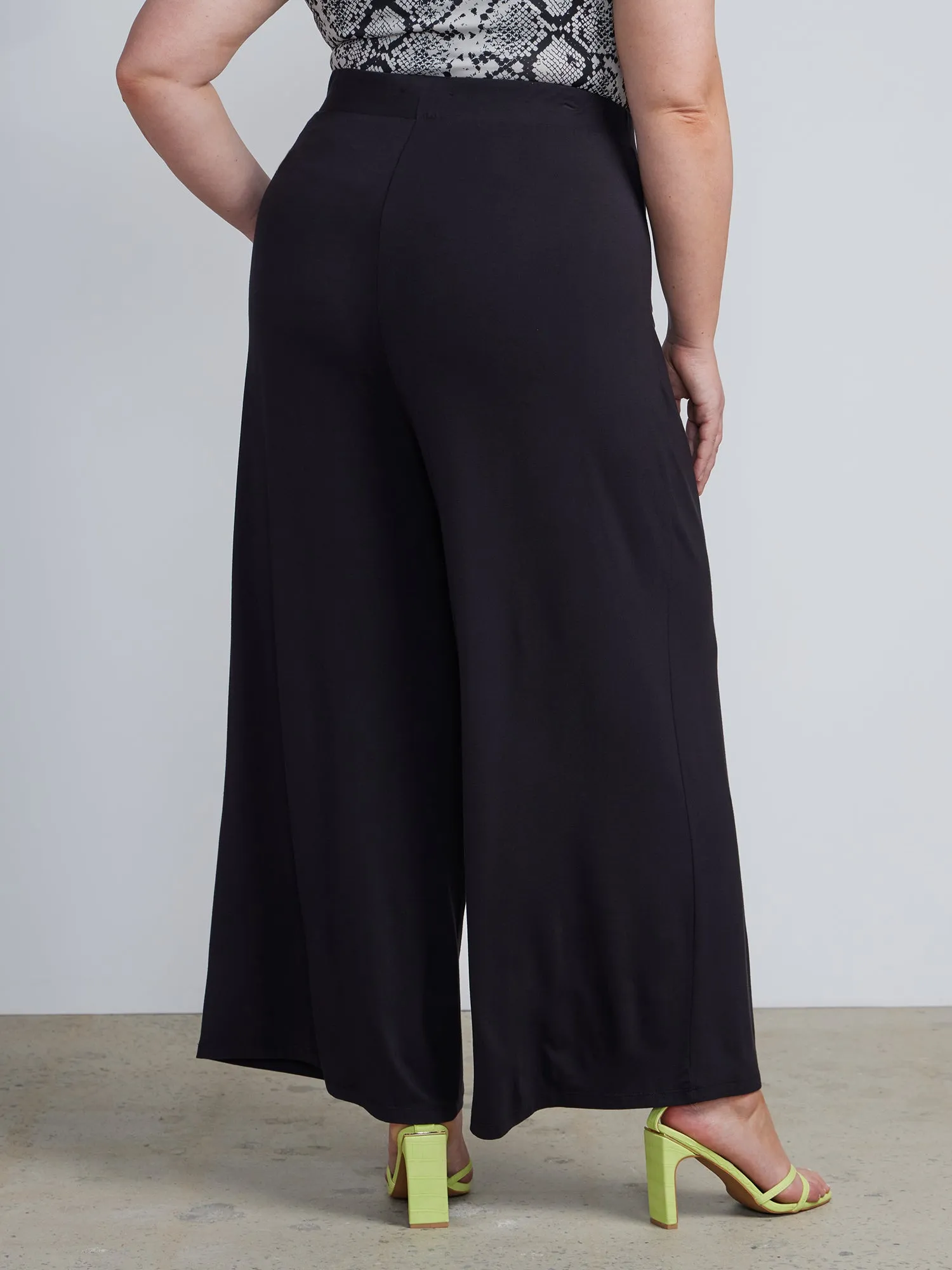 Plus Knit Wide Leg Pants