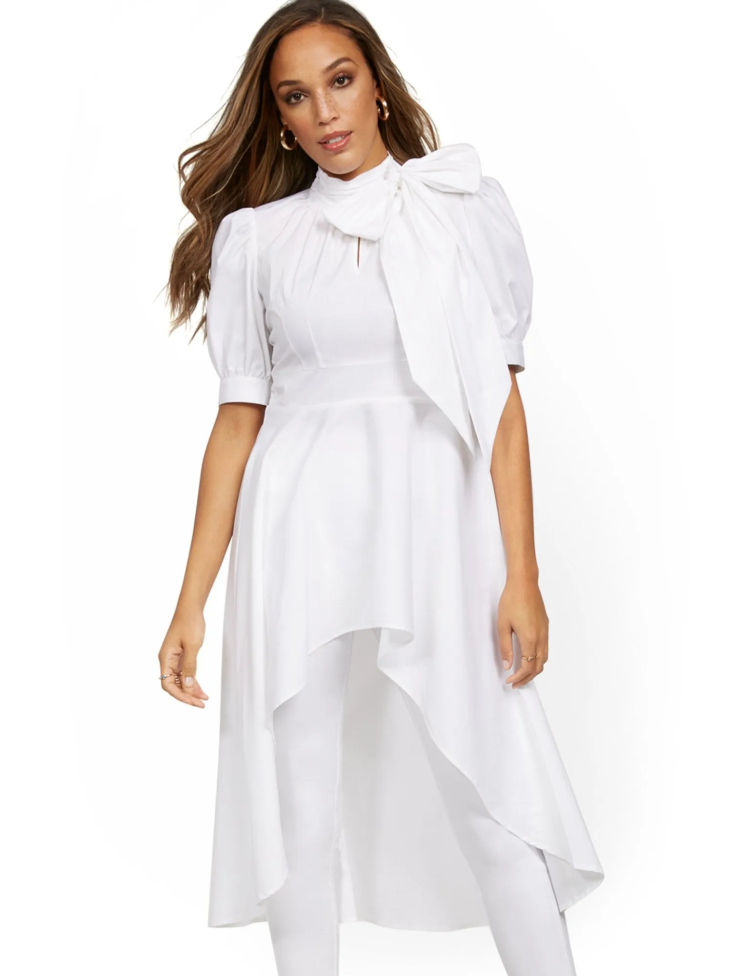 Poplin High-Low Shirt