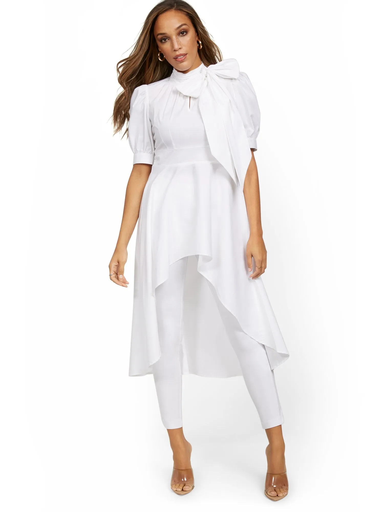 Poplin High-Low Shirt