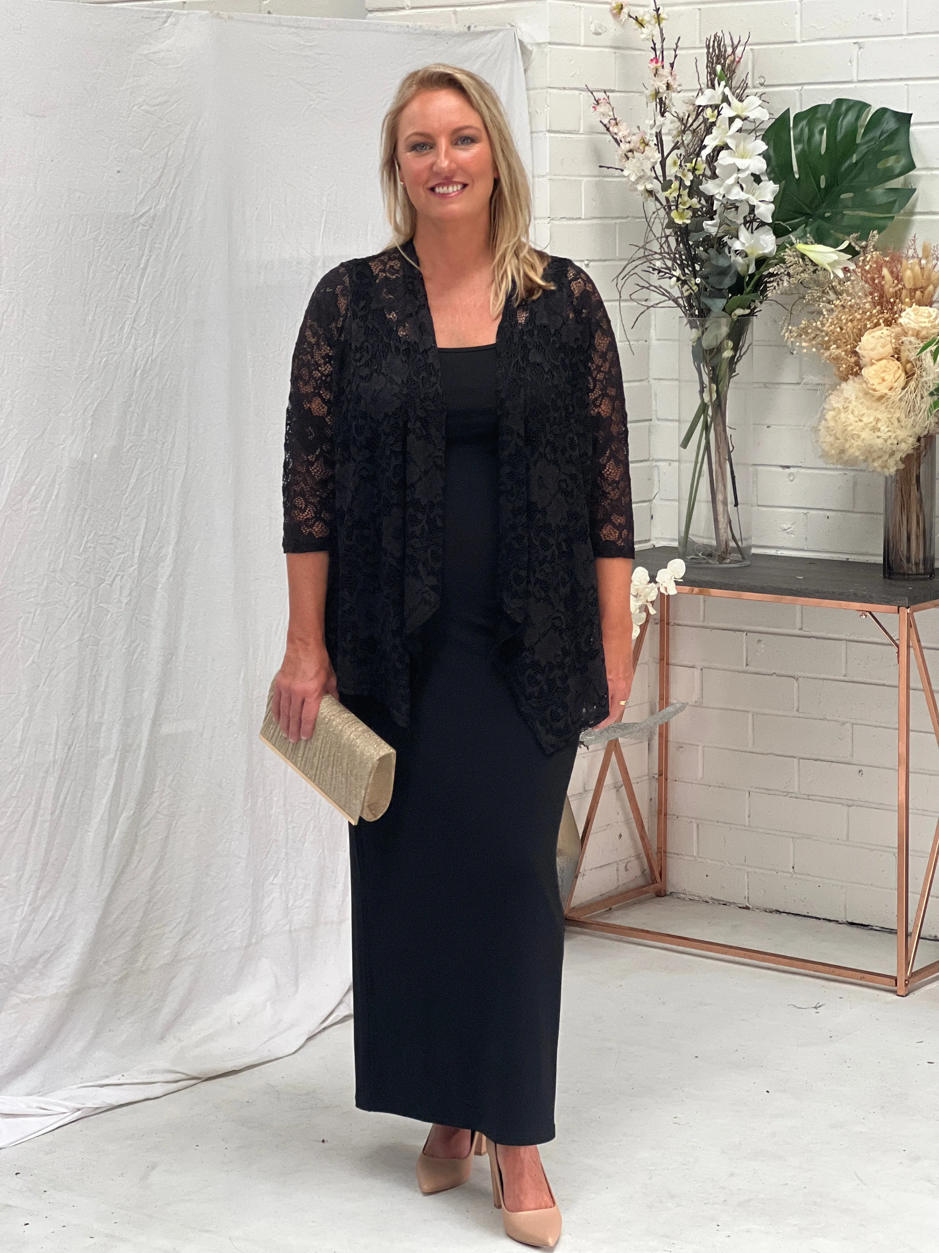 Queen Black Lace Cardigan