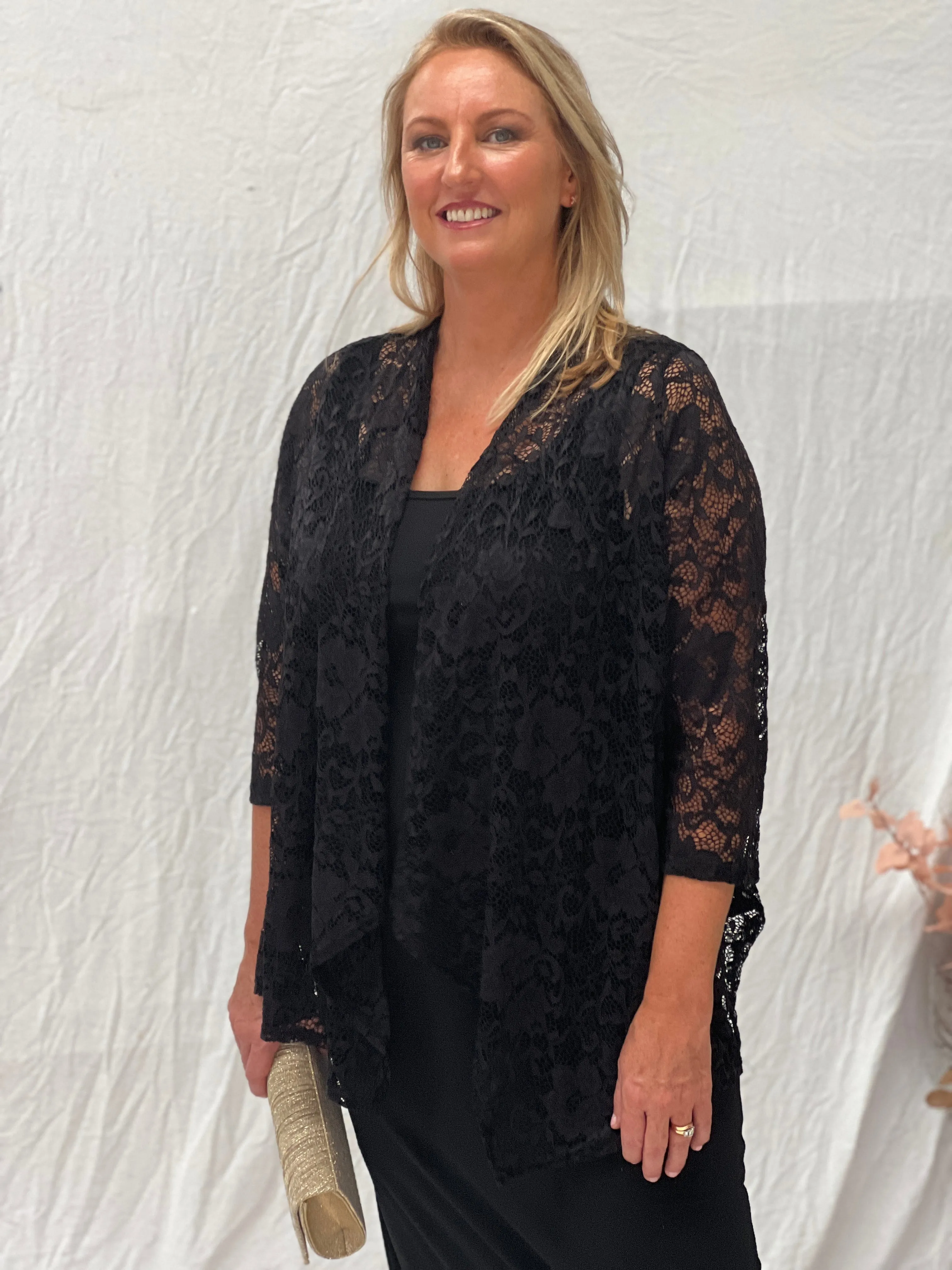 Queen Black Lace Cardigan