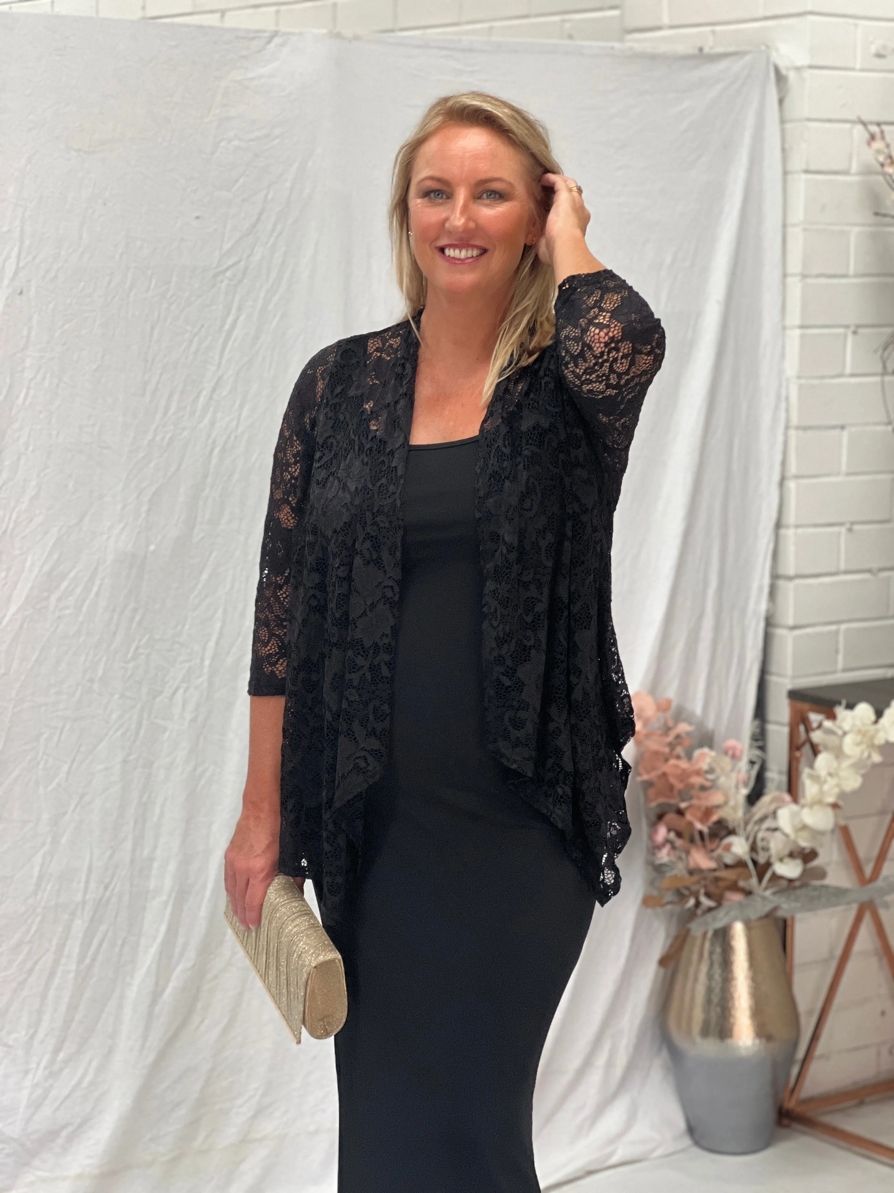 Queen Black Lace Cardigan