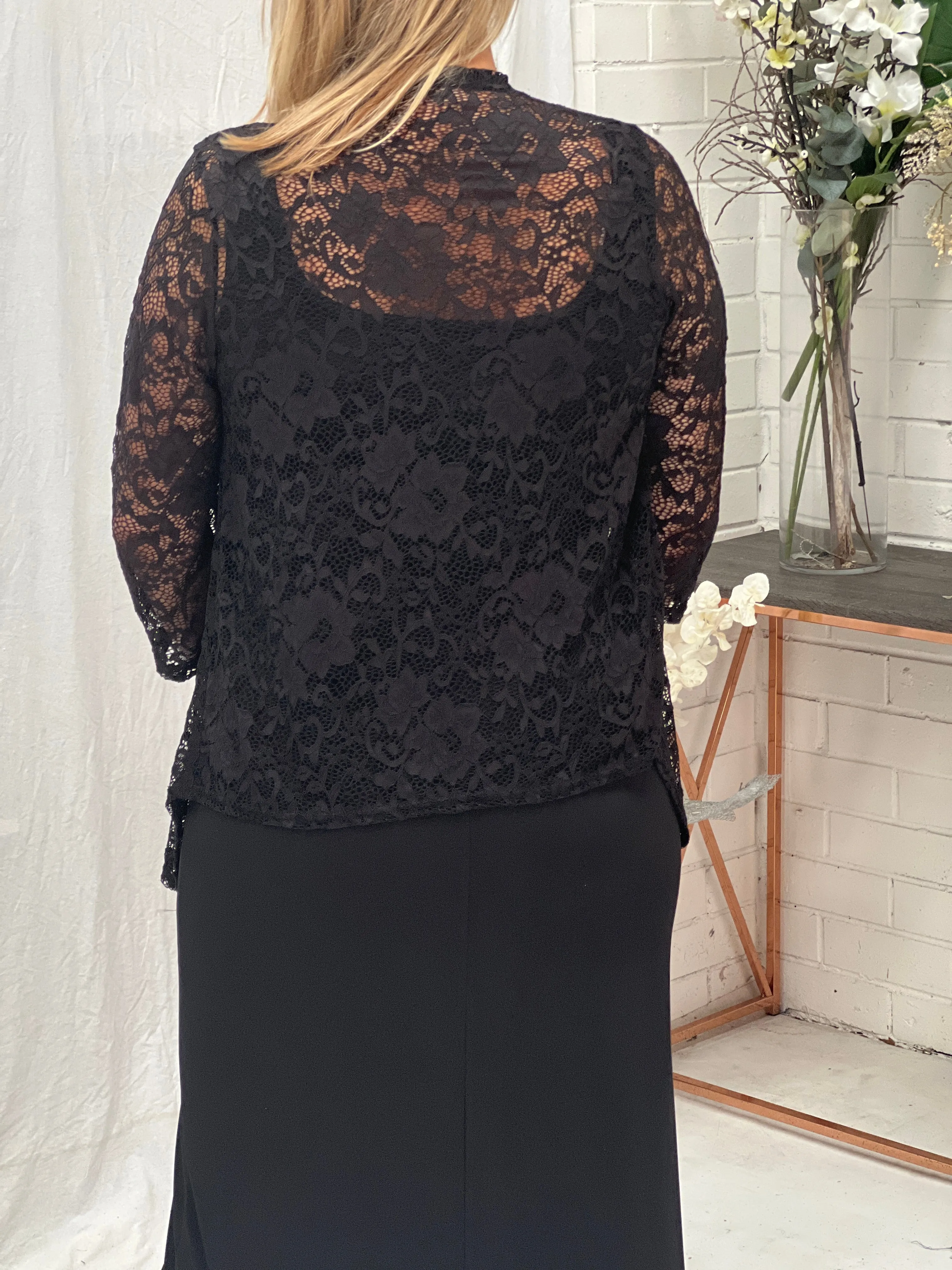Queen Black Lace Cardigan