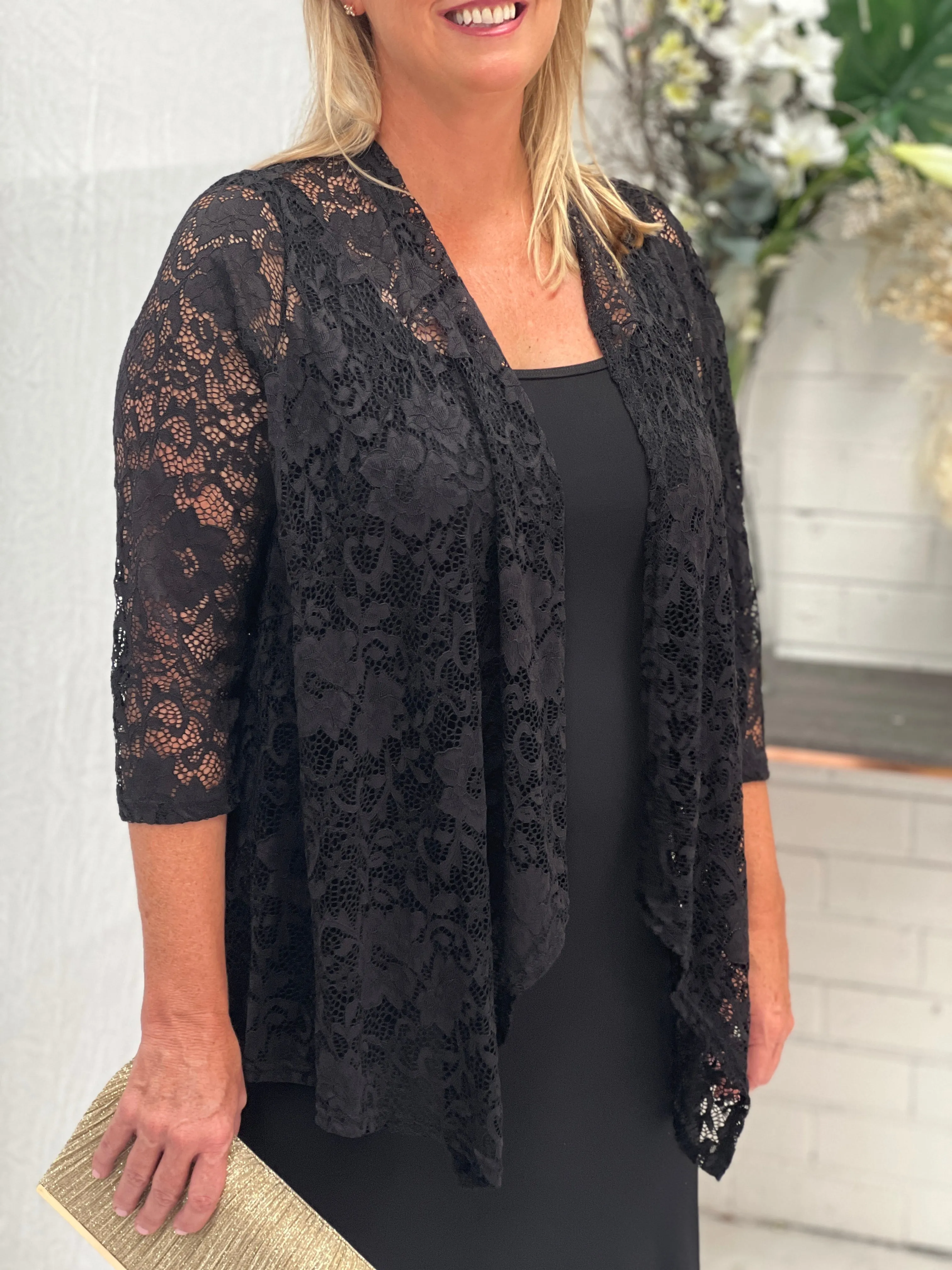 Queen Black Lace Cardigan